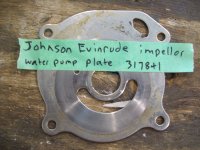 Johnson Evinrude impeller water pump plate 317841 (image for) Johnson Evinrude impeller water pump plate 317841