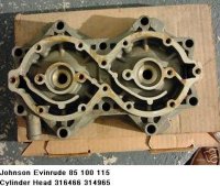 Johnson Evinrude Cylinder Head 316466 314965 (image for) Johnson Evinrude Cylinder Head 316466 314965