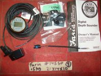 FARIA 2" Depth Sounder & Transom Mount Transducer Signature Gold (image for) FARIA 2" Depth Sounder & Transom Mount Transducer Signature Gold