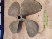 Boat Propeller 23x25 4 Blade RH (image for) Boat Propeller 23x25 4 Blade RH