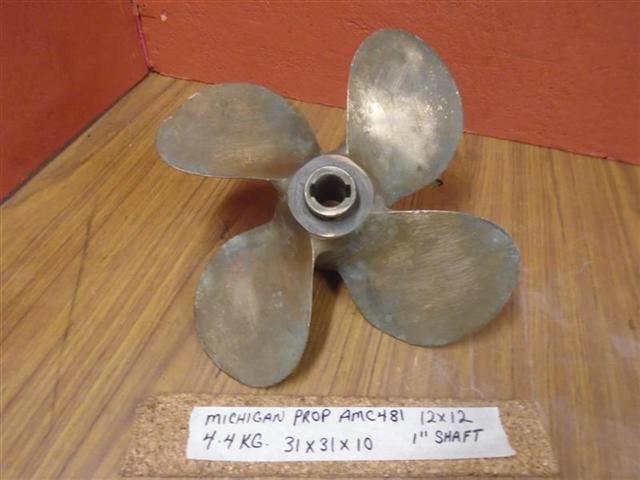 (image for) Michigan Wheel 4 Blade Bronze Propeller AMC481 RH 12 X 12
